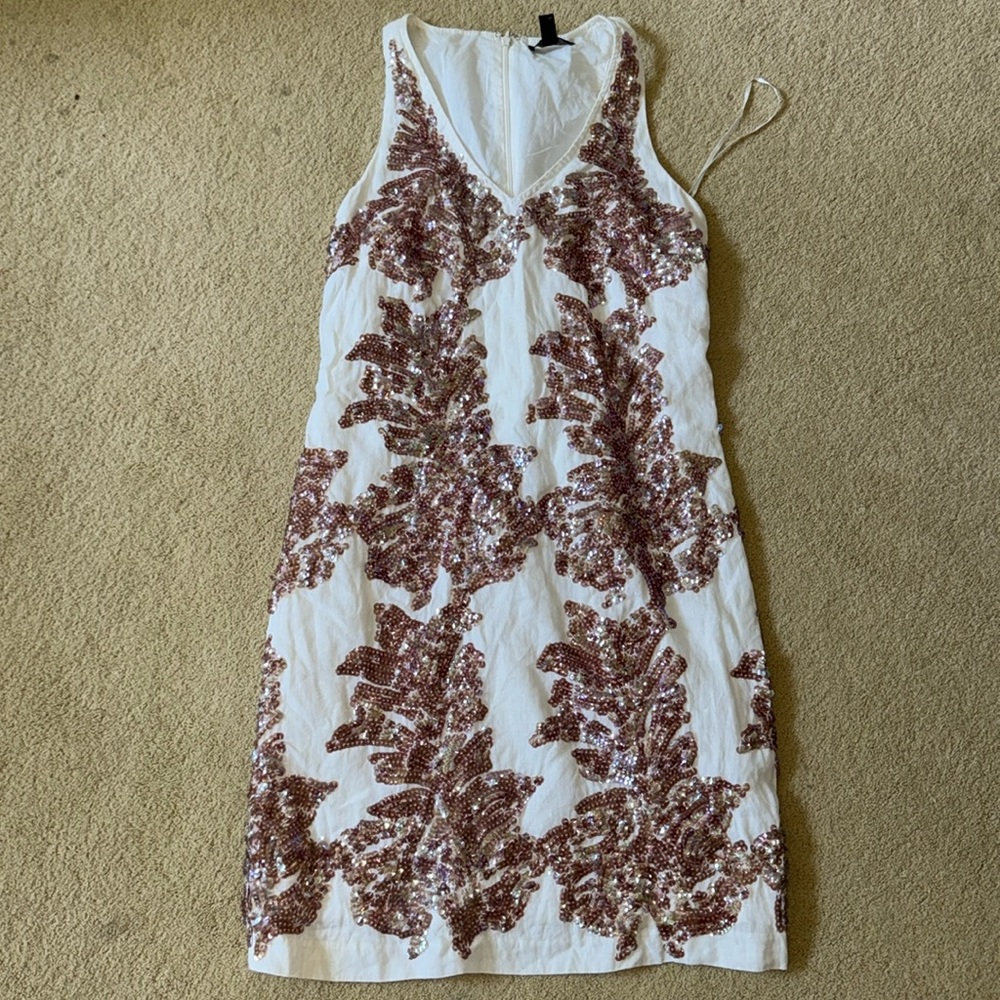 JCrew gold sequin shift dress